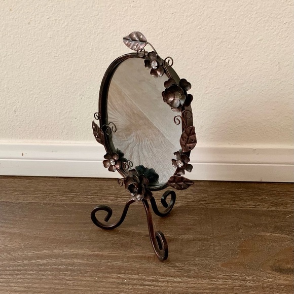 Vintage ornate metal frame mirror 11” - Picture 1 of 11